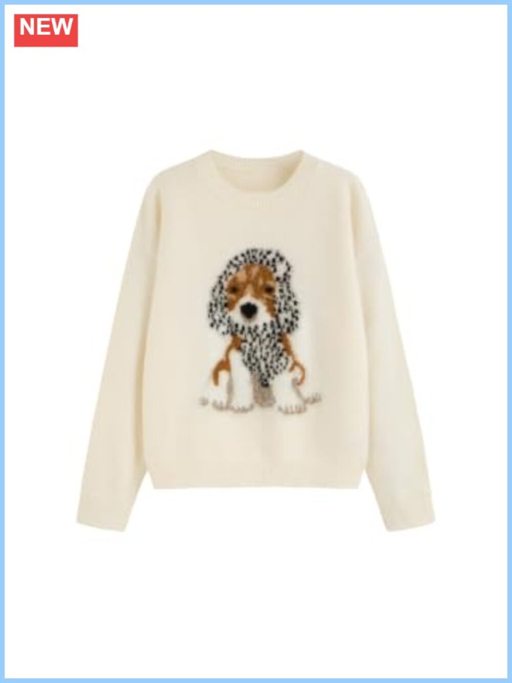 Oversized Cute Dog Graphic Knit Pullover Sweater